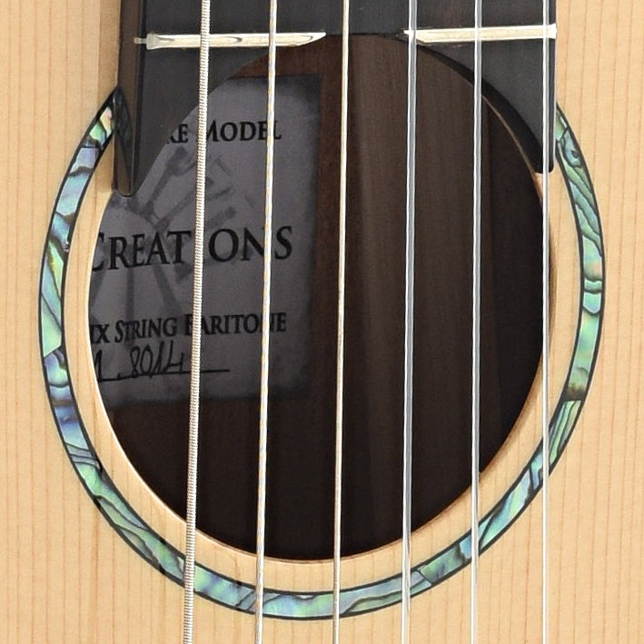 Soundhole of Romero Creations Baritone 6 String Signature Model Guitar/Uke