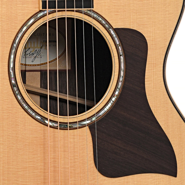 Sound hole and pickguard of Taylor 812ce 12-Fret Acoustic-Electric 