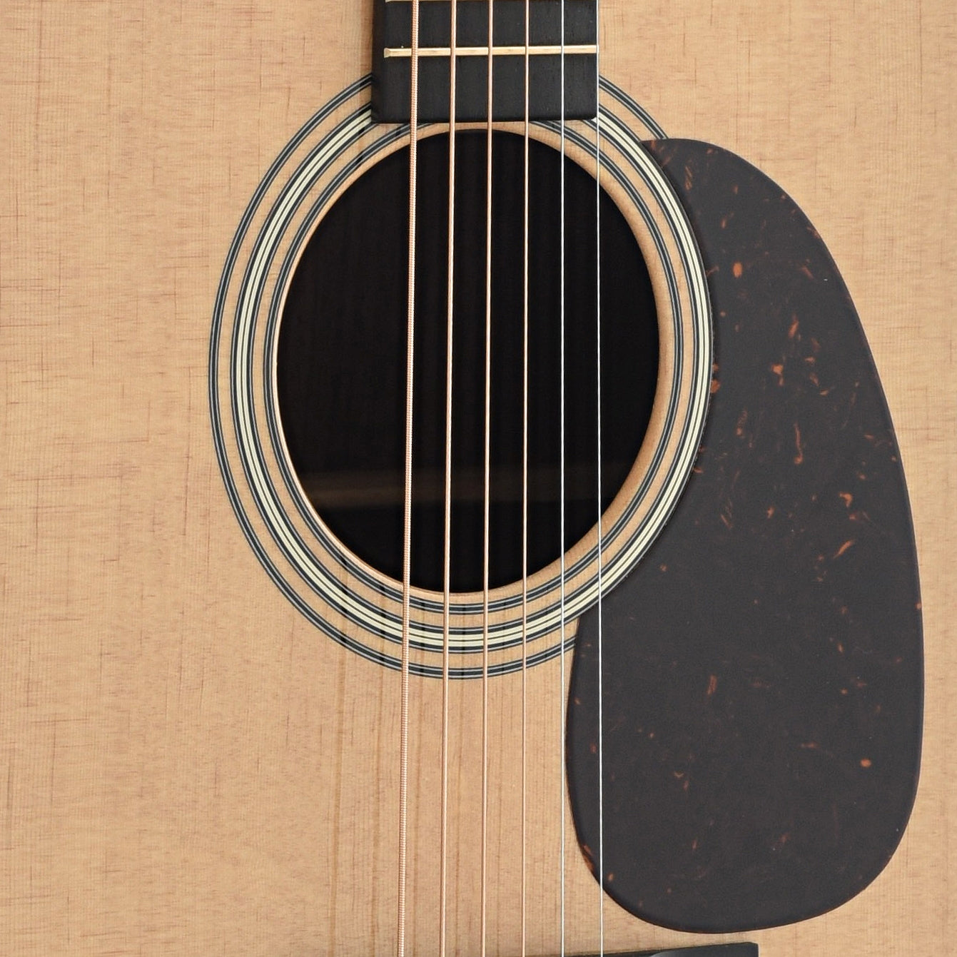 Soundhole and Pickguard of Martin D-28 Modern Deluxe Guitar 