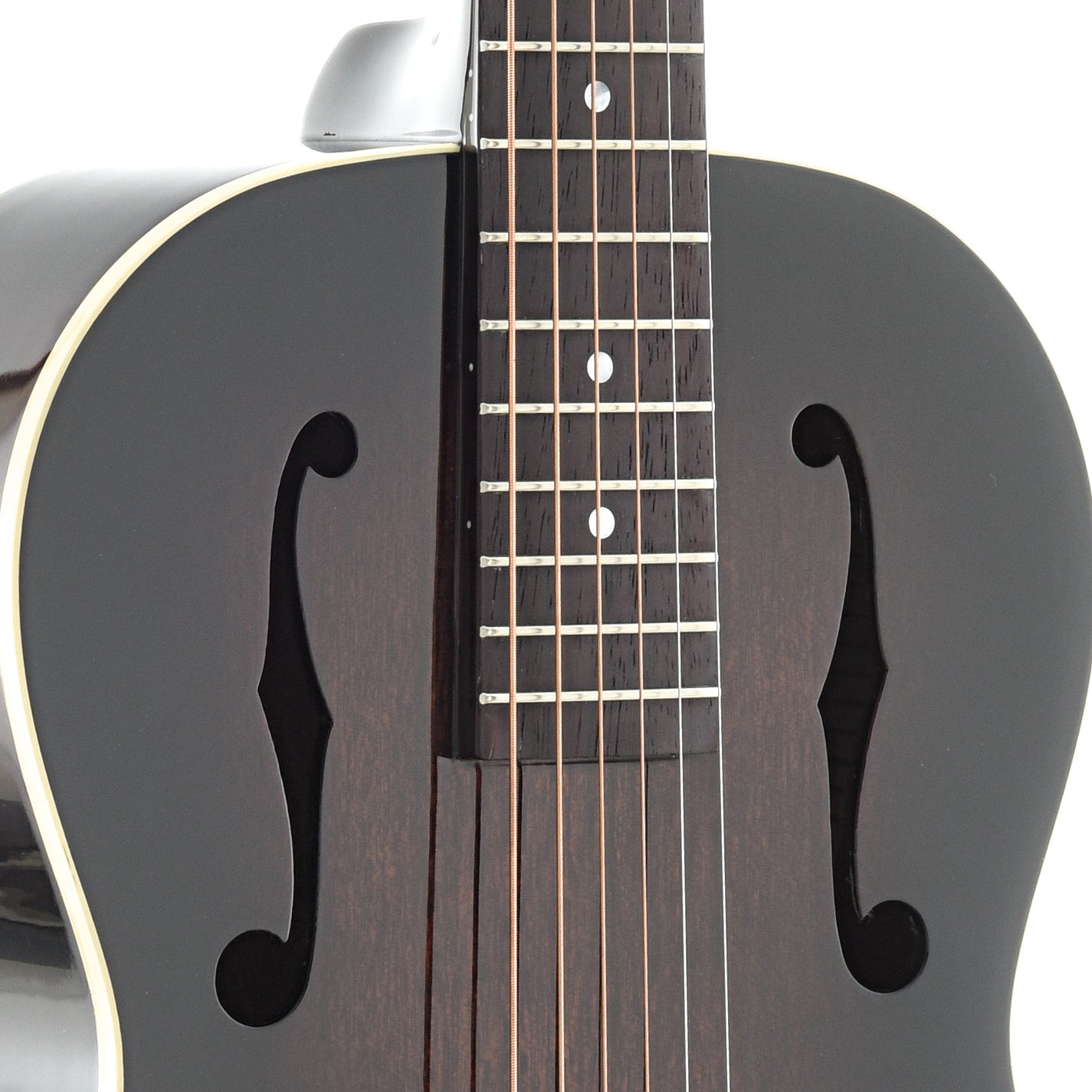 Recording King Rattlesnake Wood Body Roundneck Resonator Guitar with F