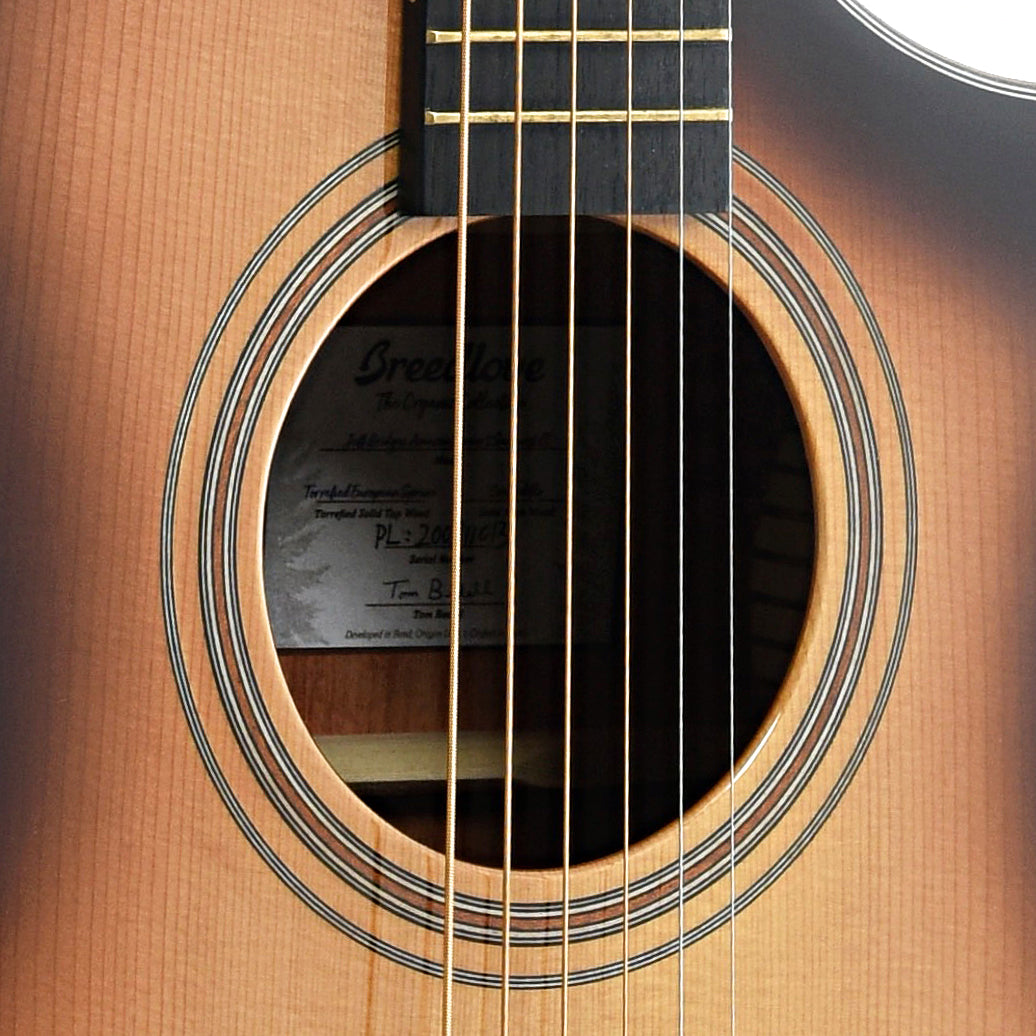 Image 5 of Breedlove Jeff Bridges Amazon Concert Sunburst CE Torrefied European - Granadillo Acoustic-Electric Guitar - SKU# BJB-AMZ : Product Type Flat-top Guitars : Elderly Instruments