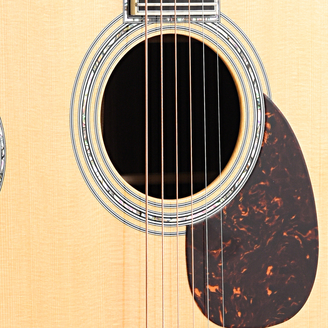 Soundhole and Pickguard of Martin OM-42 Guitar