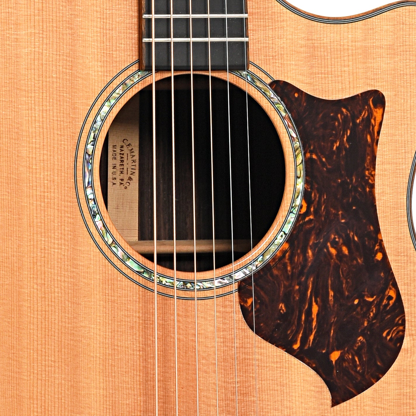 Sound hole and pickguard of Martin GPCPA1 Performing Artist 