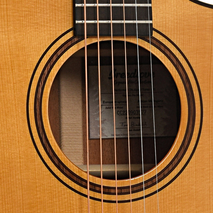 Soundhole of Breedlove Organic Performer Pro Concert Aged Toner CE European-African Mahogany