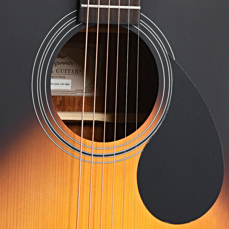 Soundhole and Pickguard of Kepma K3 Series GA3-130SB Grand Auditorium Acoustic Guitar