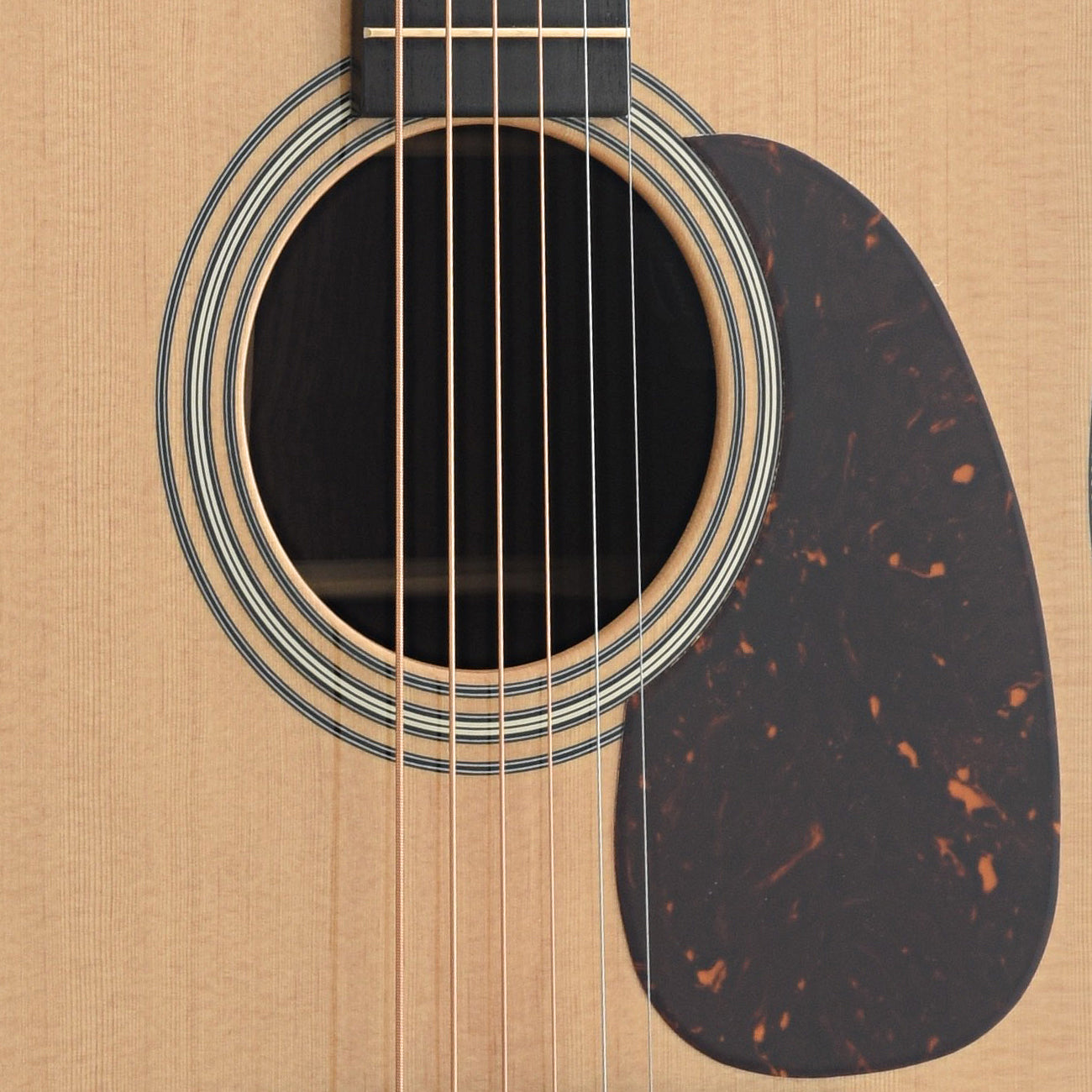 Soundhole and Pickguard of Martin D-28E Modern Deluxe Guitar