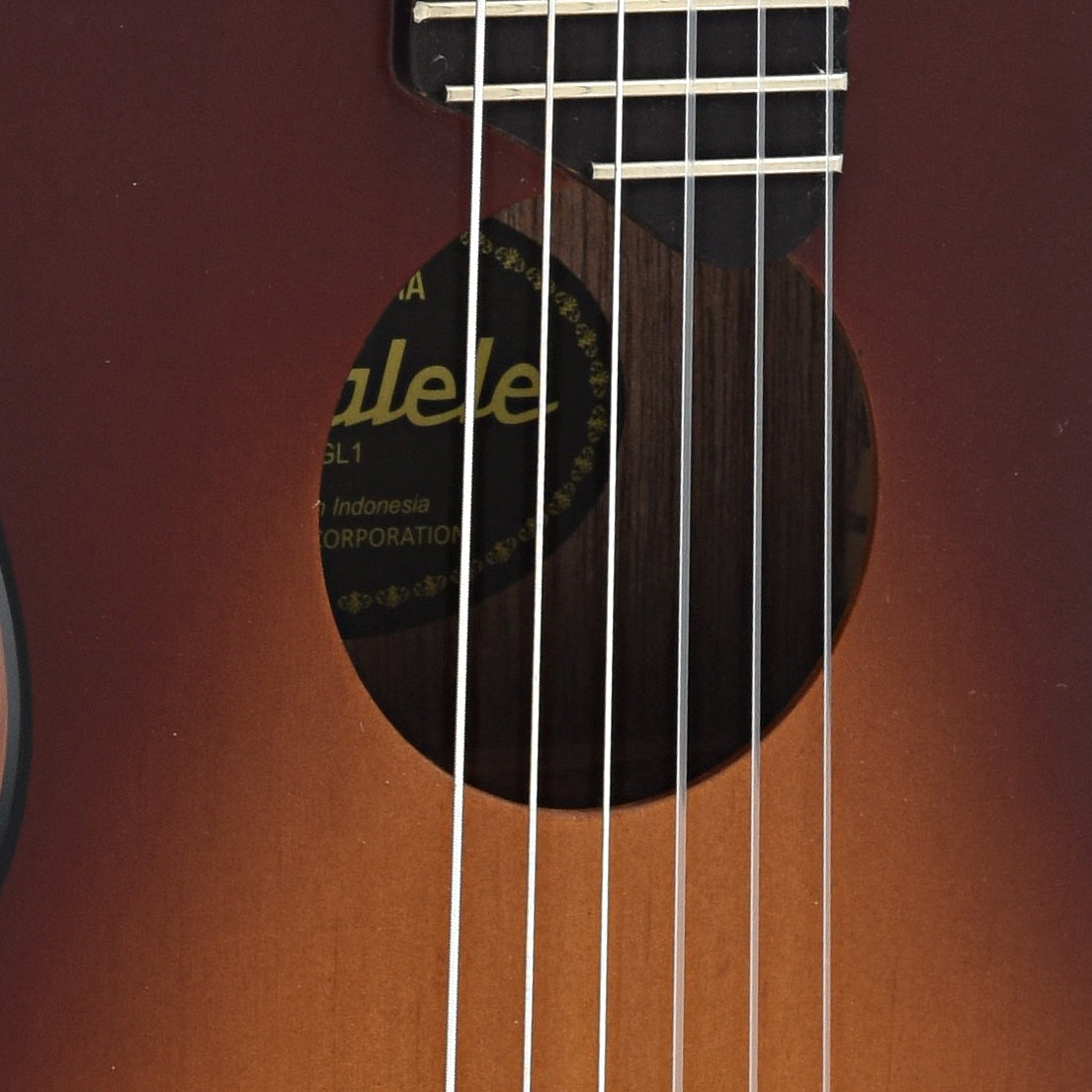 sound hole of Yamaha GL1 Guitalele Guitar Ukulele
