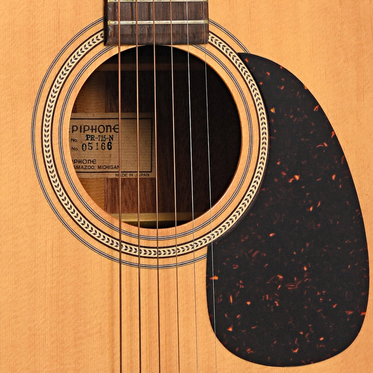 Sound hole and pickguard of Epiphone PR-715N