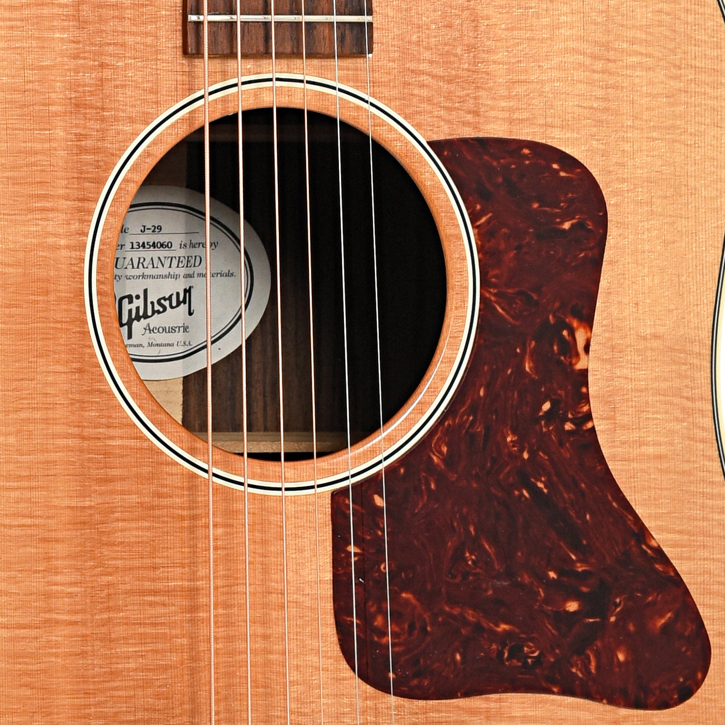 Soundhole of Gibson J-29 Acoustic 