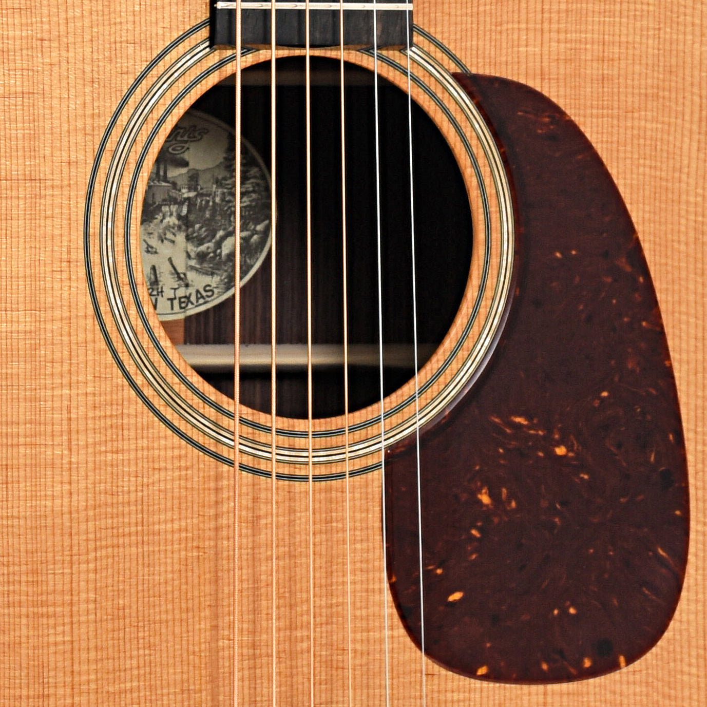 Sound hole and Pickguard of Collings D2HT Traditional Series