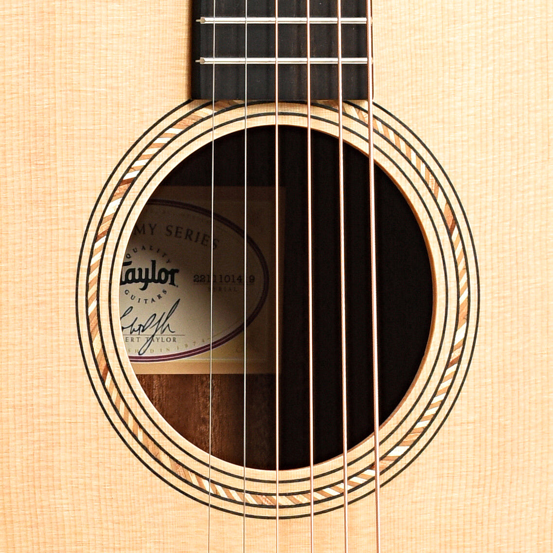 sound hole of Taylor Academy 12 Acoustic Guitar