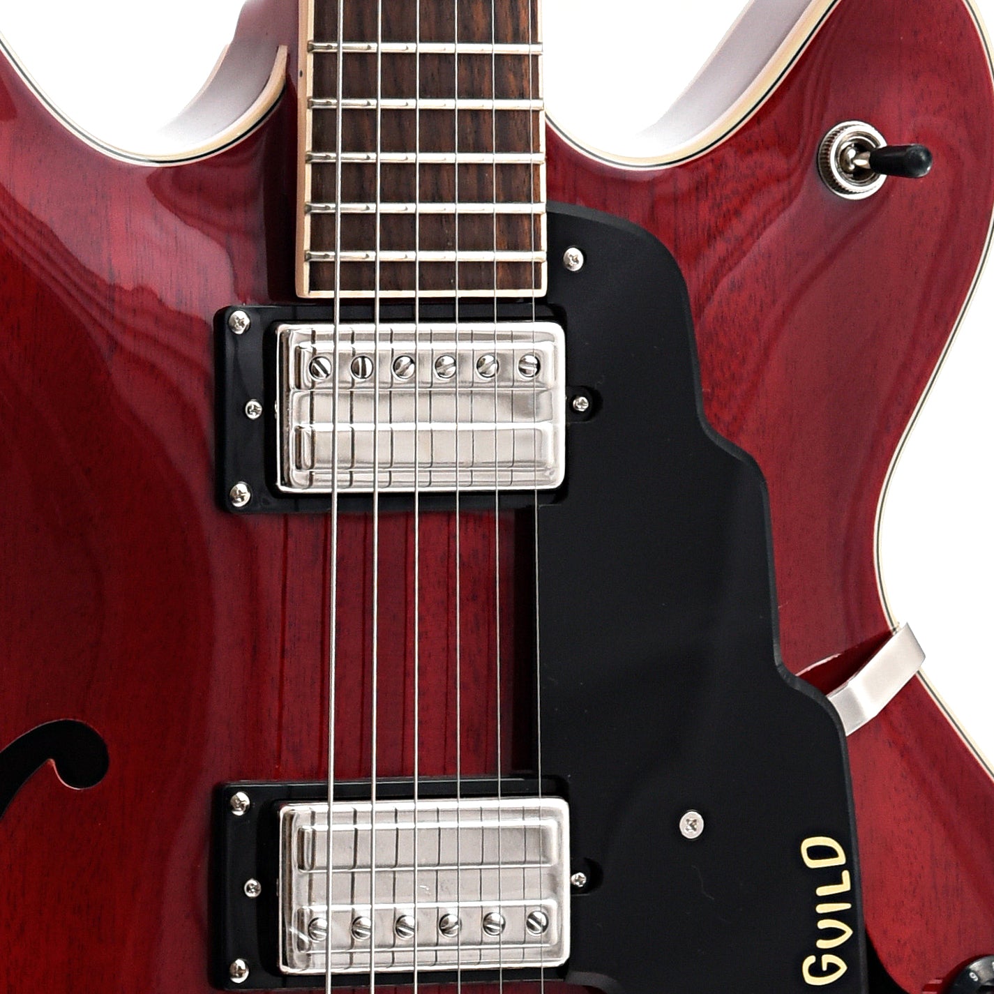 pickups of Guild Starfire I Double Cutaway Semi-Hollow Body Guitar, Cherry Red