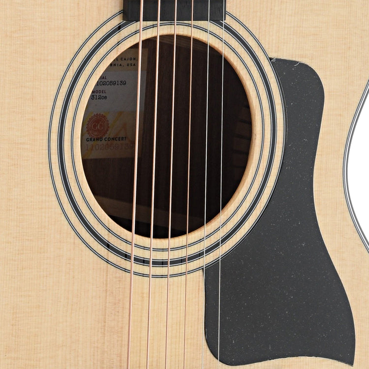 soundhole and side of Taylor 312CE