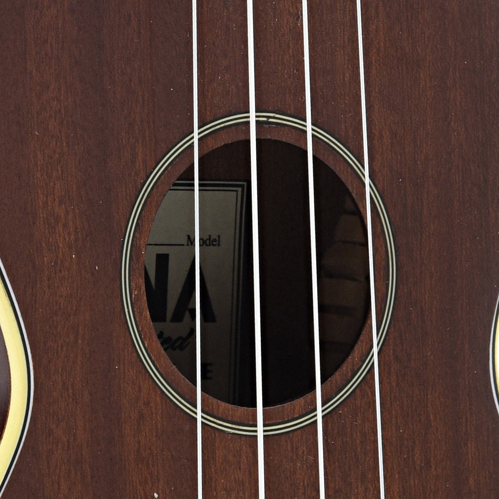 sound hole of Ohana Vintage SK-38 Premium-Grade Mahogany Soprano Ukulele