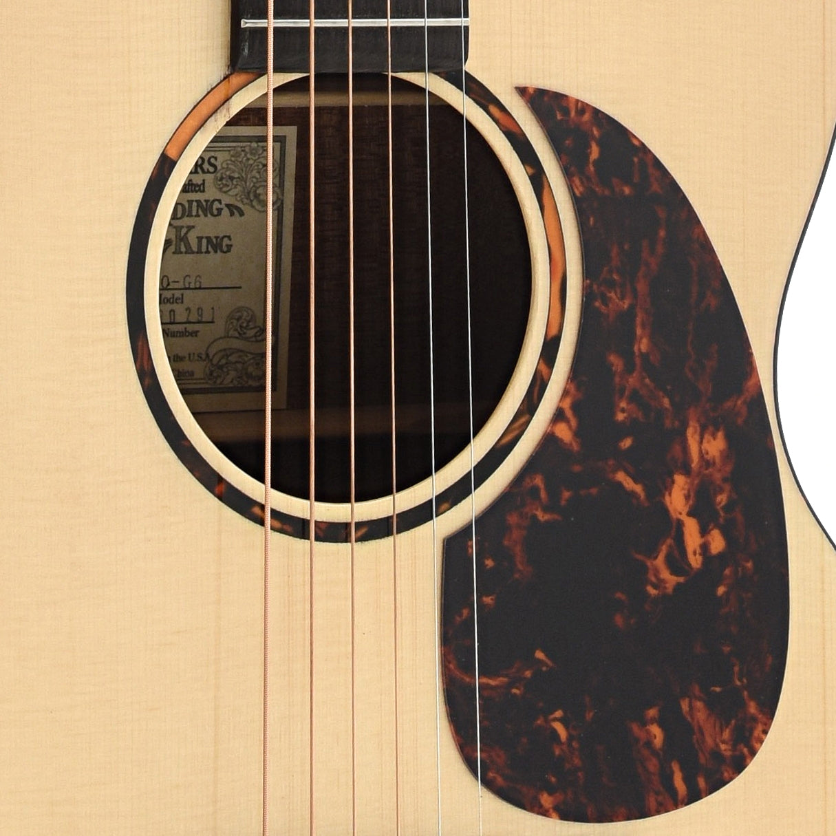 Sound hole and pickguard of Recording King G6 000