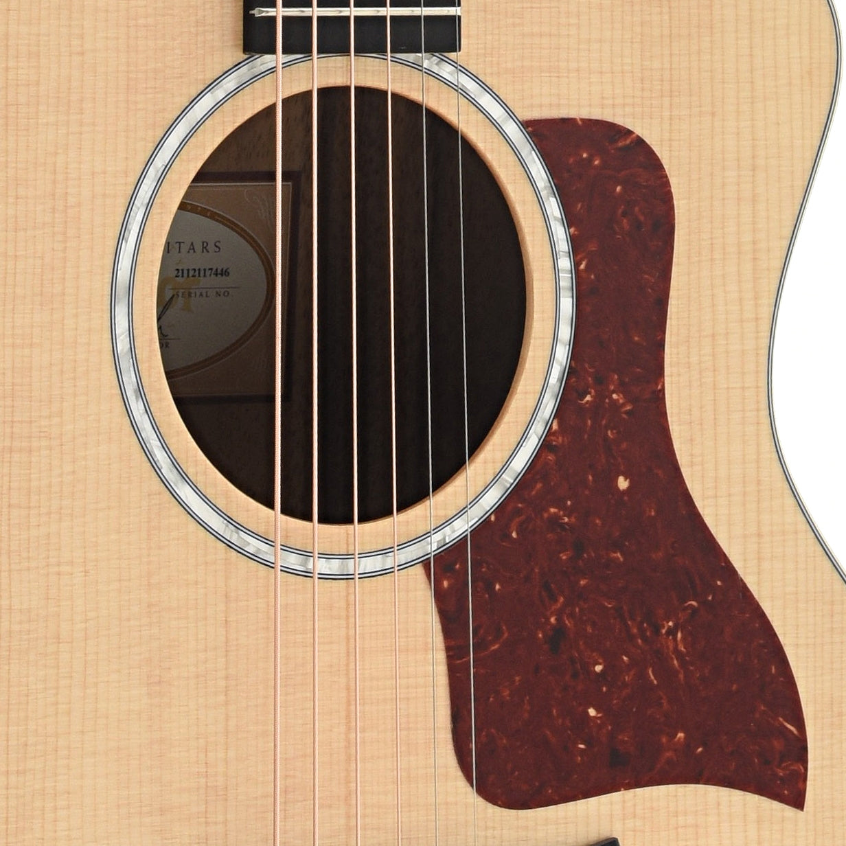 Soundhole and Pickguard of Taylor 214ce-K Deluxe Acoustic Guitar