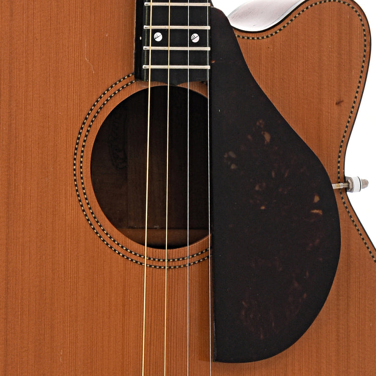 Soundhole and pickguard of Fairchild Tenor Guitar 