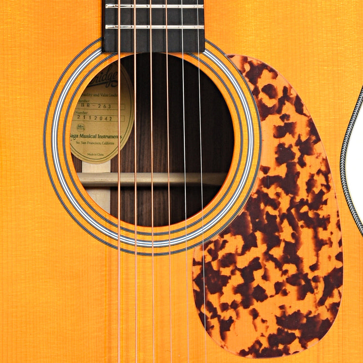 Soundhole and pickguard of Blueridge Prewar Series BR-263 000 Acoustic Guitar