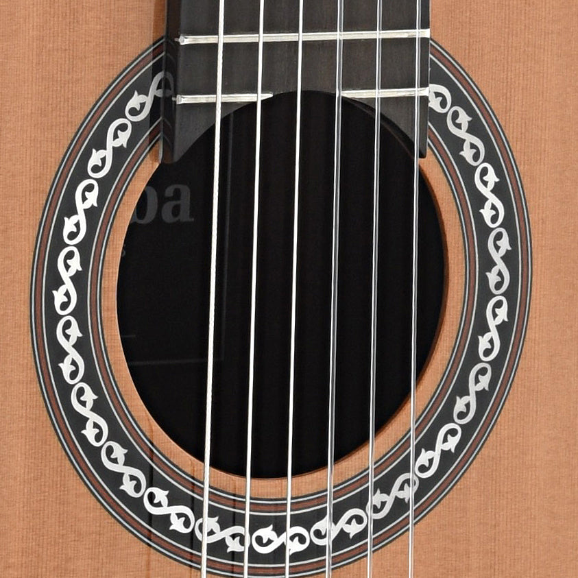 sound hole of Cordoba C10 Classical Guitar, Cedar Top