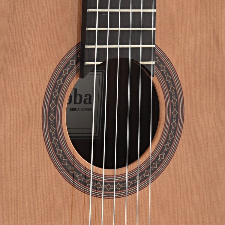 Soundhole of Cordoba C5 Classical Guitar