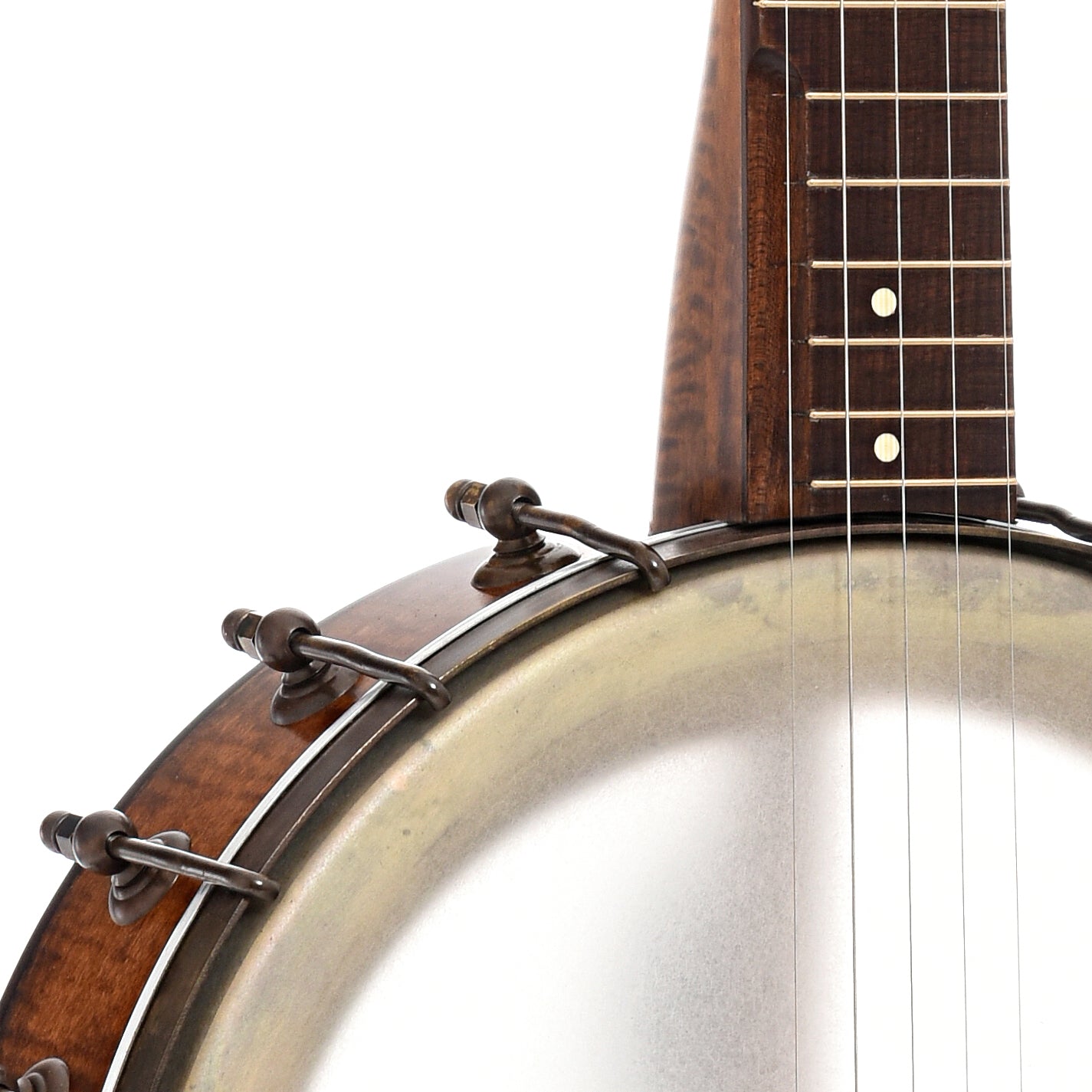 Front body and neck join of Pete Ross Dobson Banjo, 11" Rim