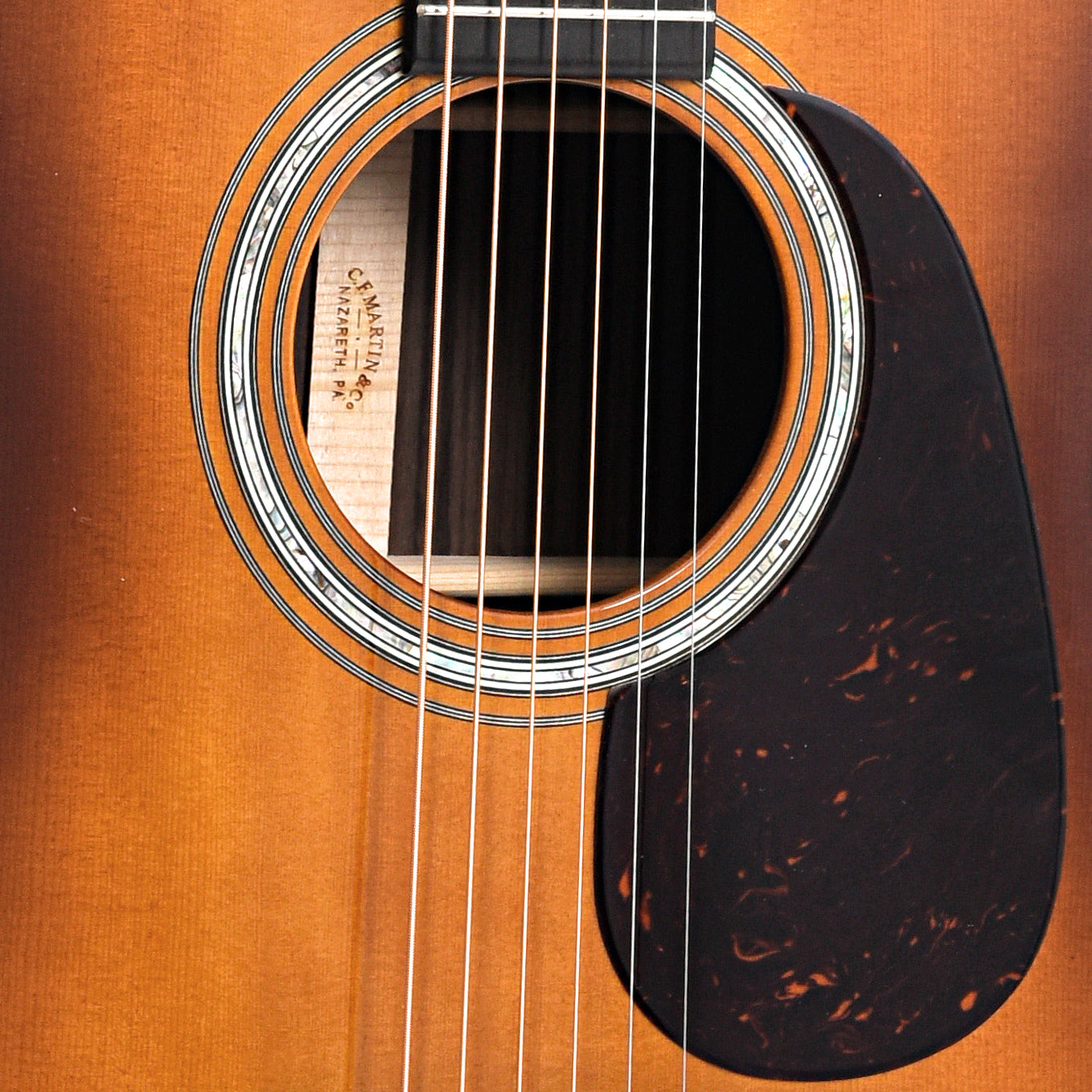 Image 5 of Martin Custom 28-Style 00 Guitar & Case, GE Bracing, Abalone Rosette, Ambertone Top - SKU# 0028ABR-AMB : Product Type Flat-top Guitars : Elderly Instruments