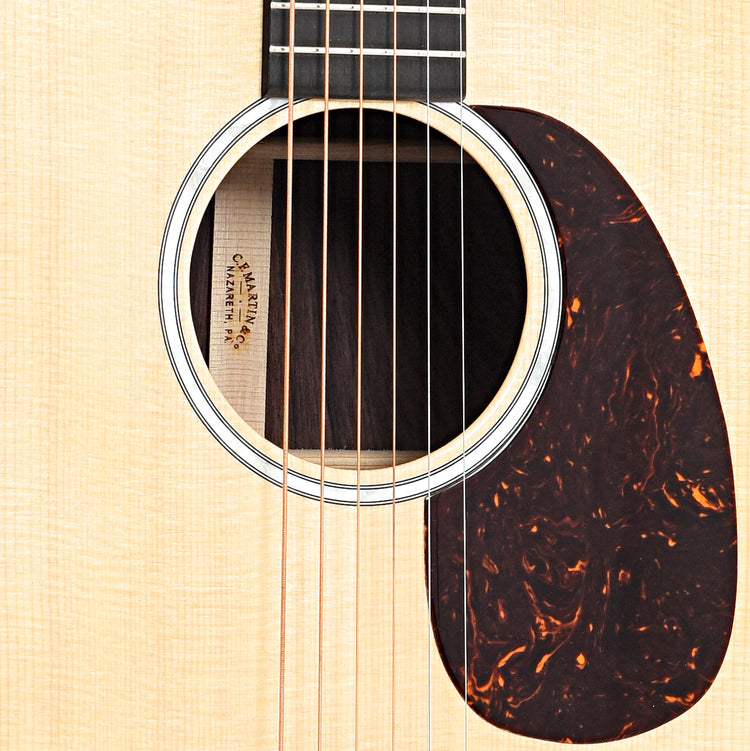 Sounhole and pickguard of Martin Custom 000 Cutaway with Great Lakes Inlay