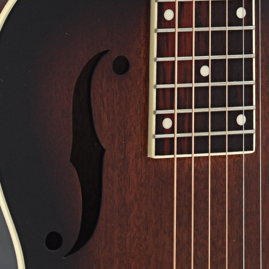 Soundhole of Gretsch Ampli-Sonic G9230 Bobtail Deluxe Squareneck Resonator Guitar