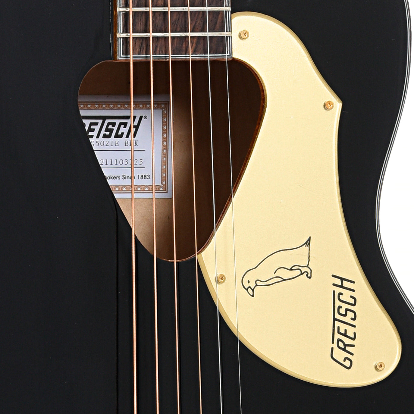 Image 5 of Gretsch G5021E Rancher Penguin Parlor Acoustic/Electric Guitar, Black- SKU# G5021E : Product Type Flat-top Guitars : Elderly Instruments