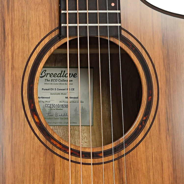 Sound hole of Breedlove Limited Edition Pursuit Exotic S Concert White Sand CE