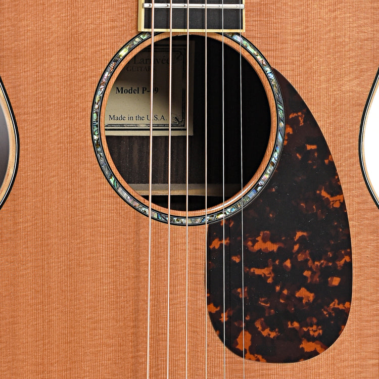 Sound hole and pickguard of Larrivee P-09 Parlor Acoustic