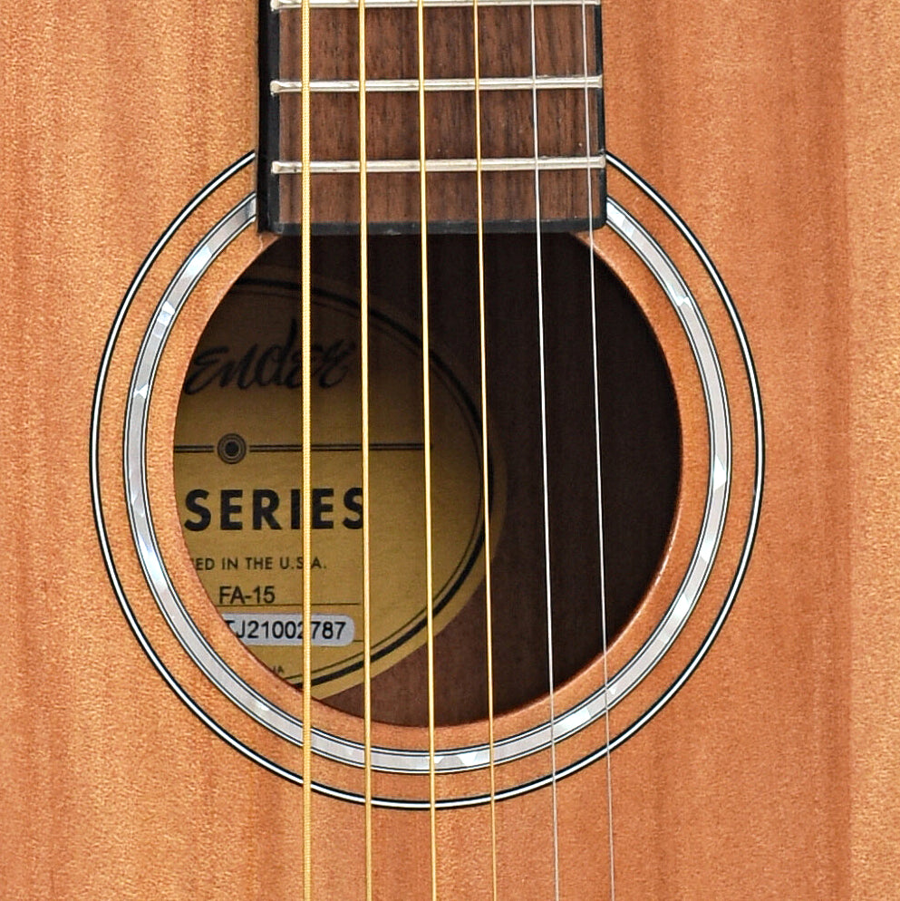 Sound hole of Fender FA-15 3/4 Scale Steel String Acoustic 