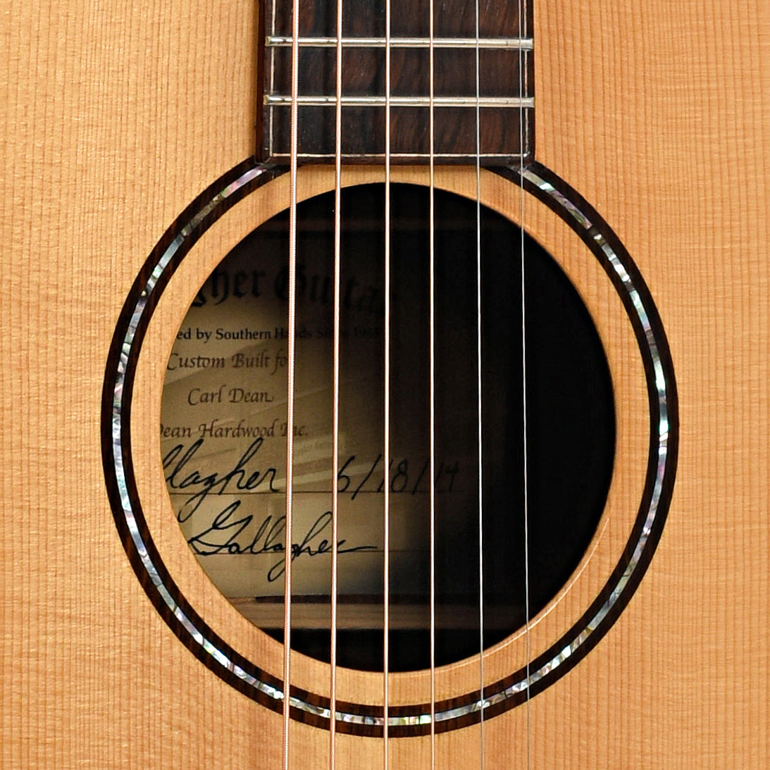 Sound hole of Gallager 76 Special Acoustic 