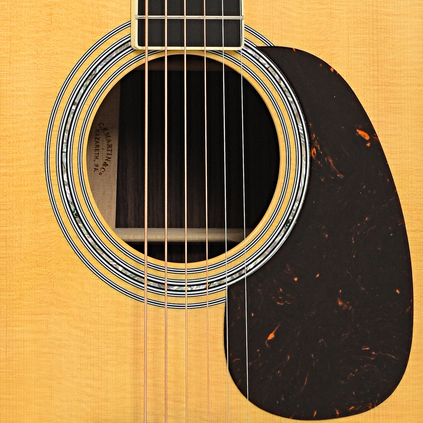 Sound hole and pickguard of Martin D-41
