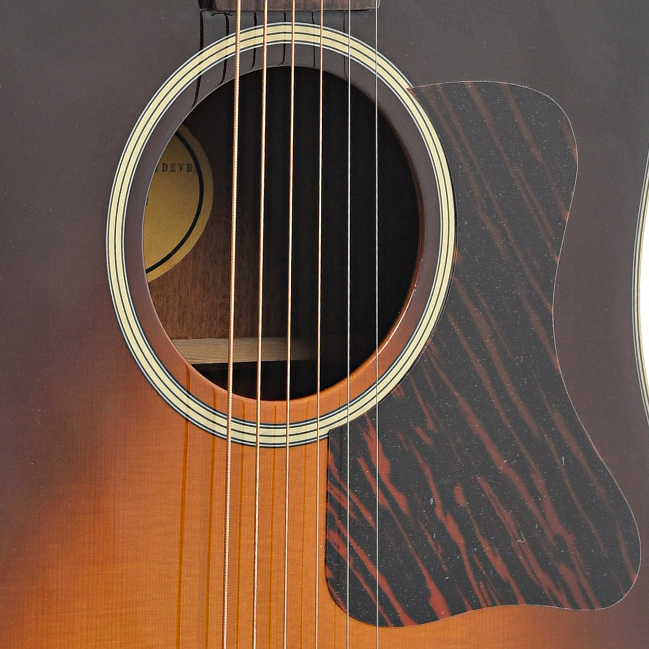 Soundhole and Pickguard of Farida Old Town Series OT-65 X Wide VBS Acoustic Guitar