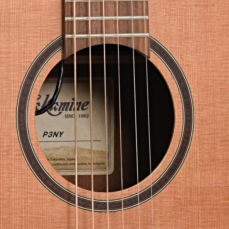 Sound hole of Takamine P3NY New Yorker Acoustic-Electric 