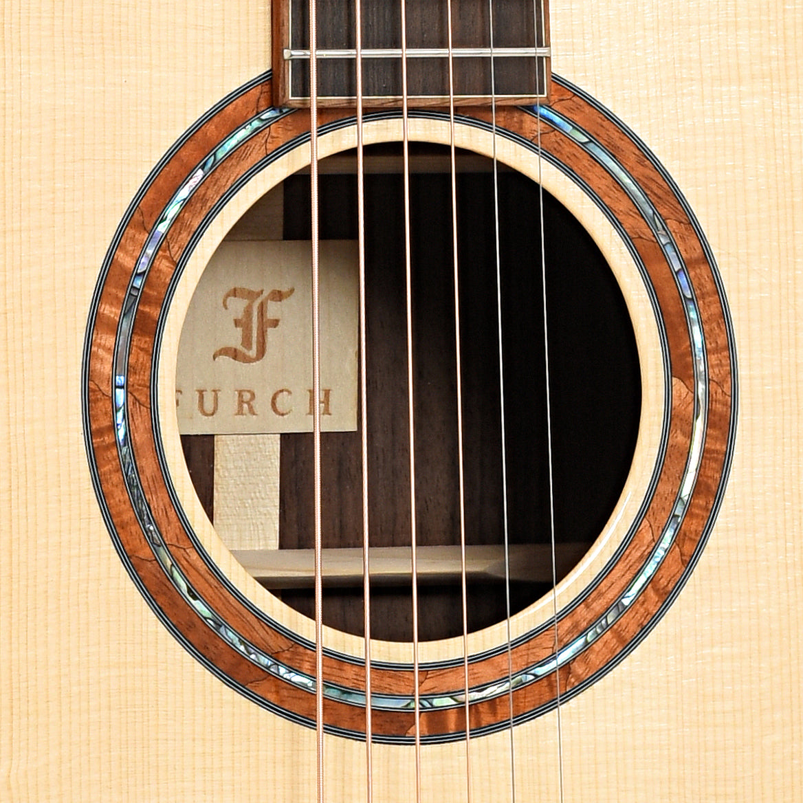 Sound hole of Furch Red OM-LR Acoustic