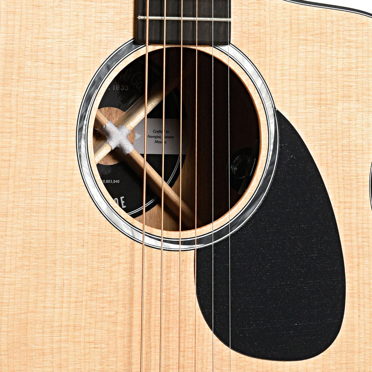 Soundhole and Pickguard of Martin SC-10E Cutaway Guitar 