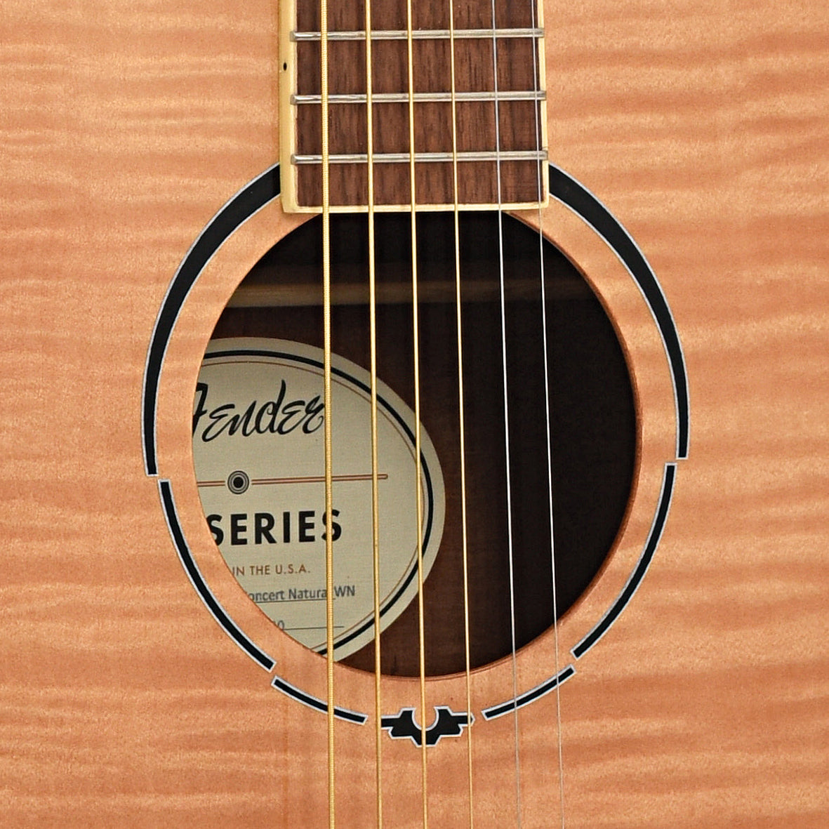 Soundhole of Fender FA-235E Concert Acoustic