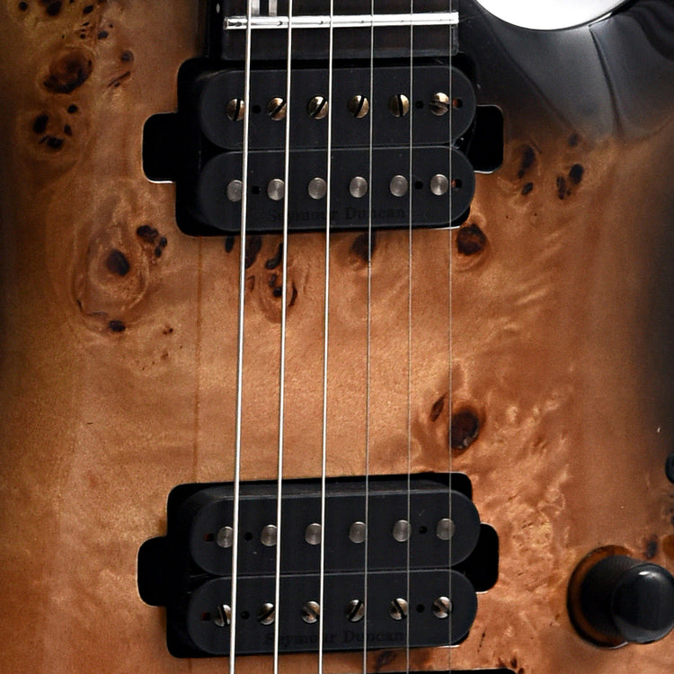 Fretboard of ESP LTD H-1001FR Electric Guitar, Black Natural Burst