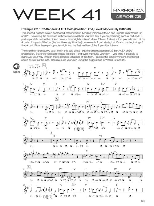 Image 5 of Harmonica Aerobics - A 42-Week Program For Developing, Improving, & Maintaining Harmonica Technique - SKU# 49-119679 : Product Type Media : Elderly Instruments