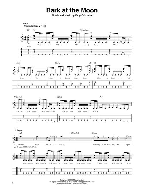 Image 2 of Ozzy Osbourne - Deluxe Guitar Play-Along Vol. 8 - SKU# 49-248413 : Product Type Media : Elderly Instruments
