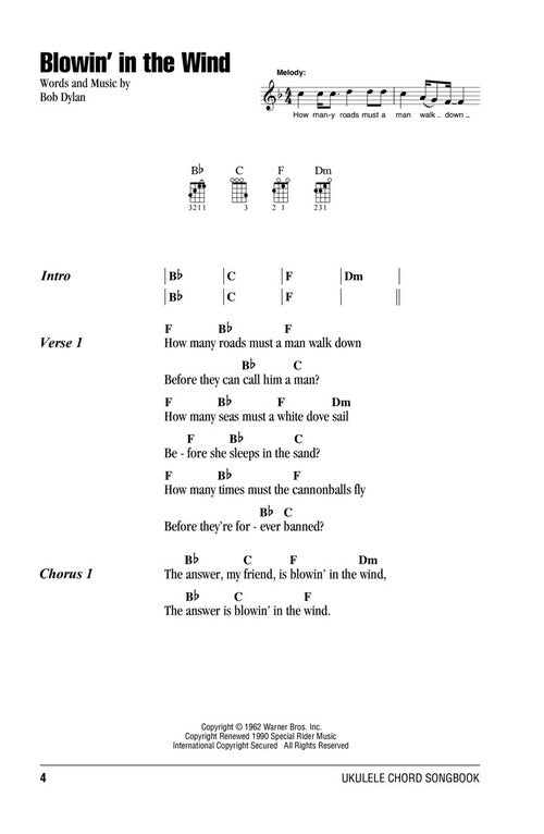 Image 4 of Four Chord Songs - Ukulele Chord Songbook - SKU# 49-249573 : Product Type Media : Elderly Instruments