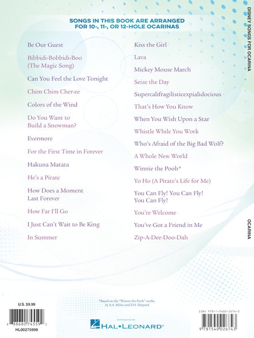 Image 5 of Disney Songs for Ocarina - SKU# 49-275998 : Product Type Media : Elderly Instruments