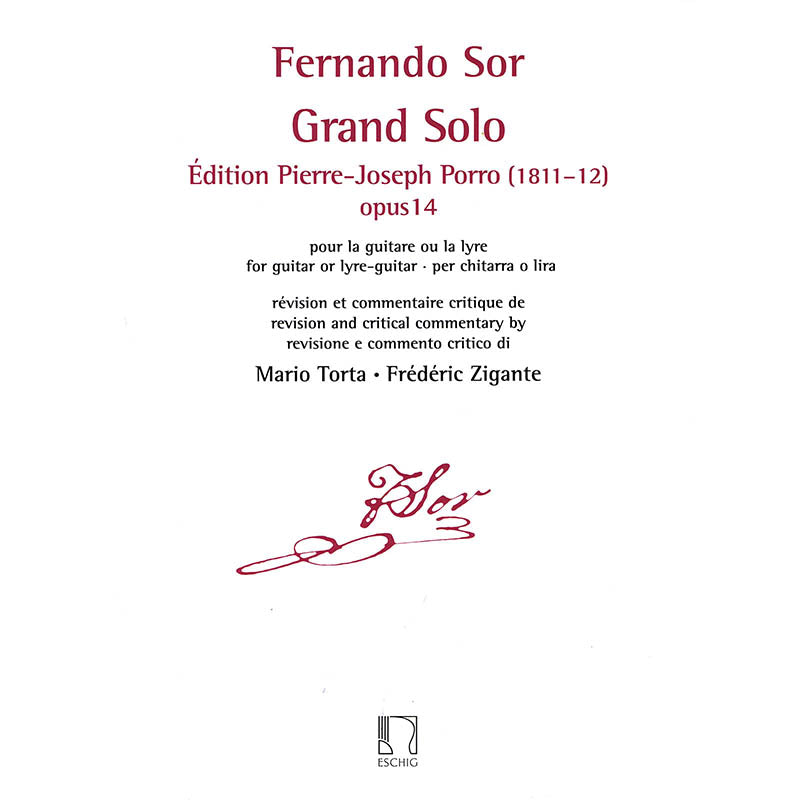 Image 1 of Fernando Sor - Grand Solo: Edition Pierre Porro (1811-12), Opus 14 - SKU# 49-565837 : Product Type Media : Elderly Instruments