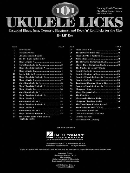 Image 2 of 101 Ukulele Licks - Essential Blues, Jazz, Country, Bluegrass, and Rock 'N' Roll Licks for the Uke - SKU# 49-696373 : Product Type Media : Elderly Instruments