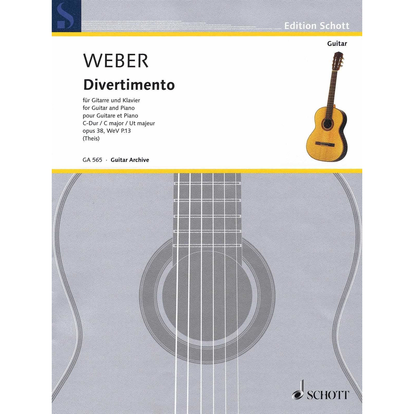 Image 1 of Weber - Divertimento for Guitar and Piano, Opus 38, Wev P. 13 - SKU# 49-944713 : Product Type Media : Elderly Instruments