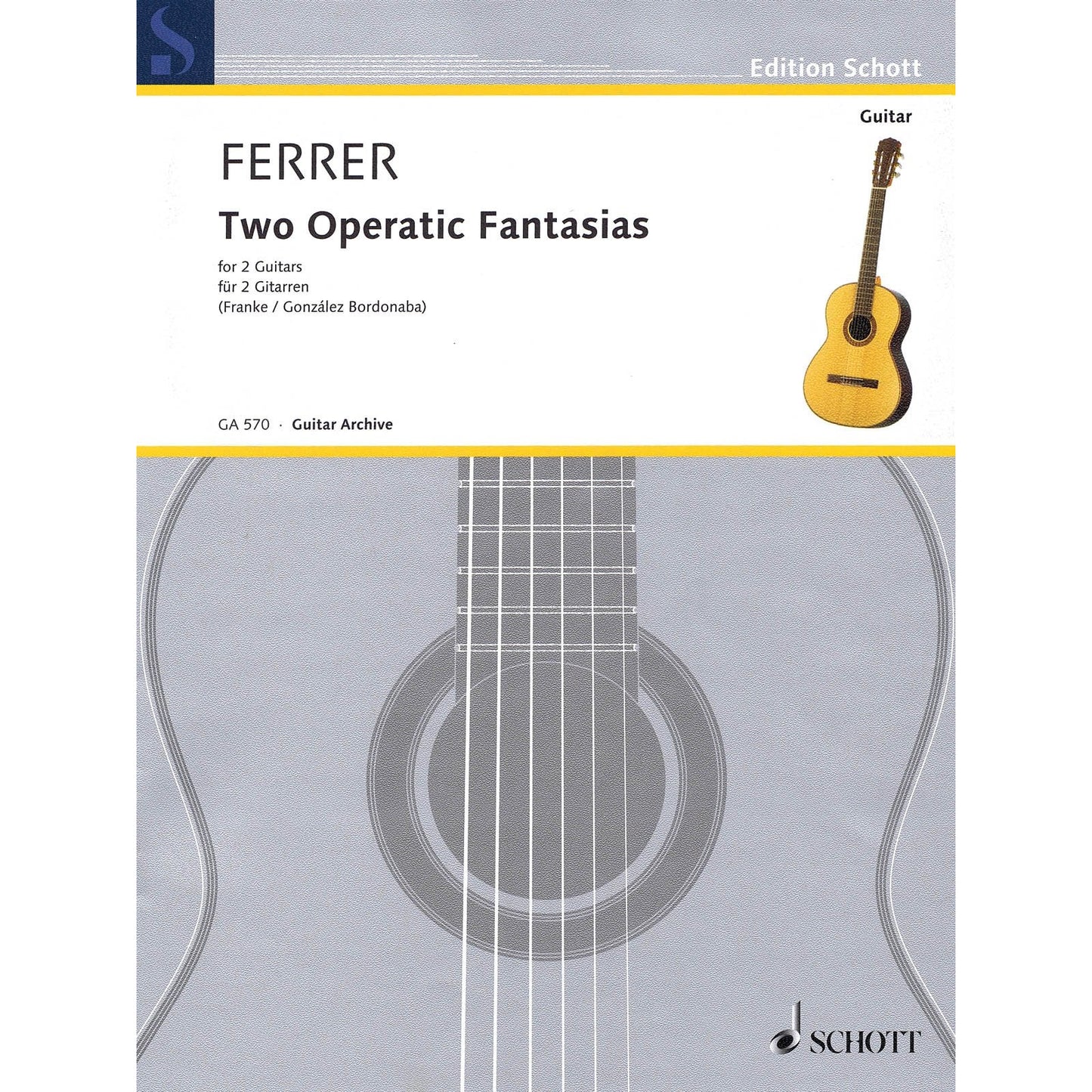 Image 1 of Ferrer - Two Operatic Fantasias for Two Guitars - SKU# 49-945766 : Product Type Media : Elderly Instruments