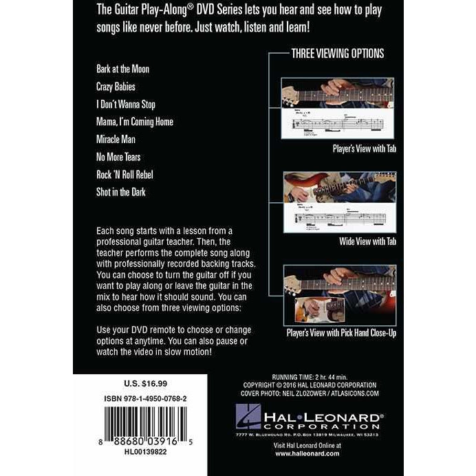 Image 2 of DVD - Ozzy Osbourne - Guitar Play-Along DVD Vol. 44 - SKU# 49-DVD139822 : Product Type Media : Elderly Instruments