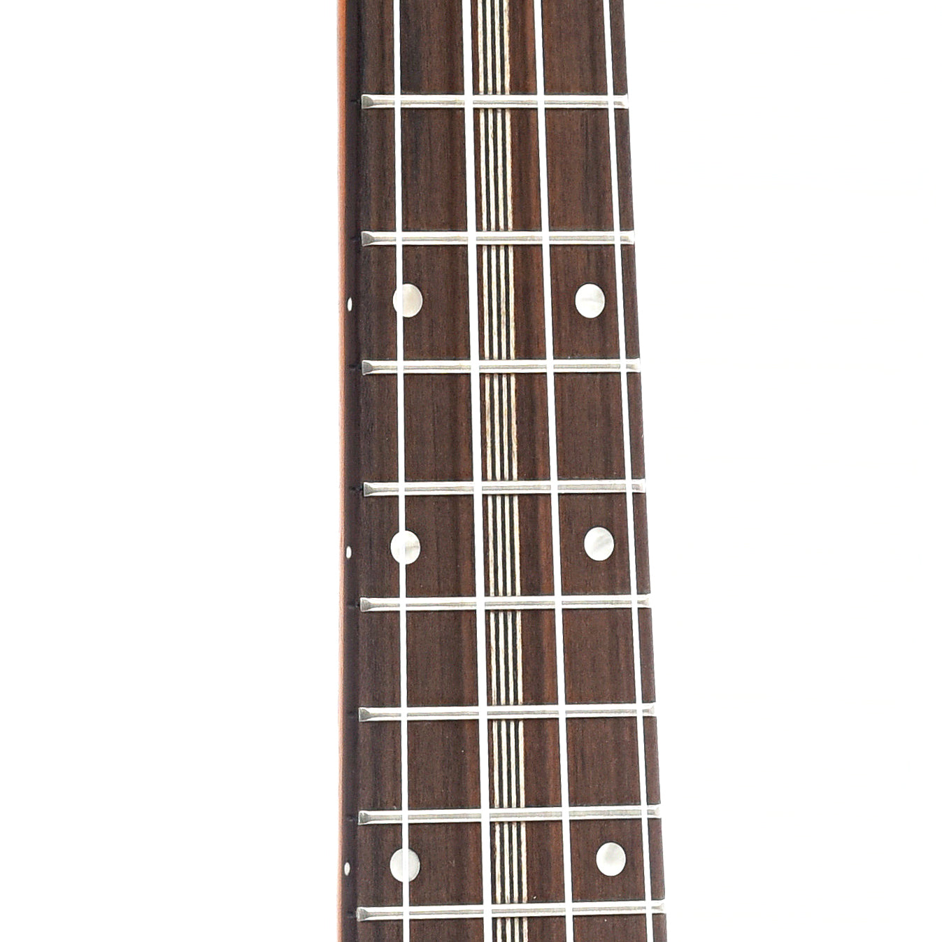  fretboard of Ohana SK-390 Vintage Solid Koa 3-K Style Soprano